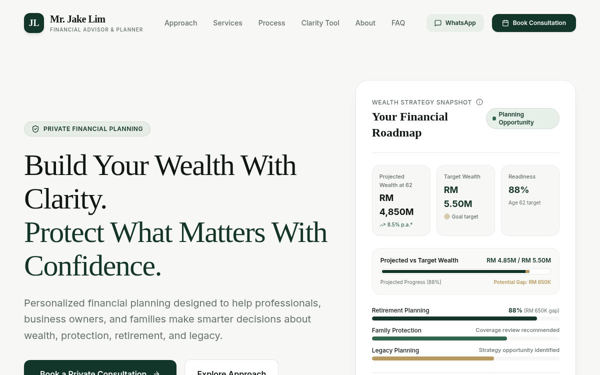 Jake Lim Financial Advisor project preview